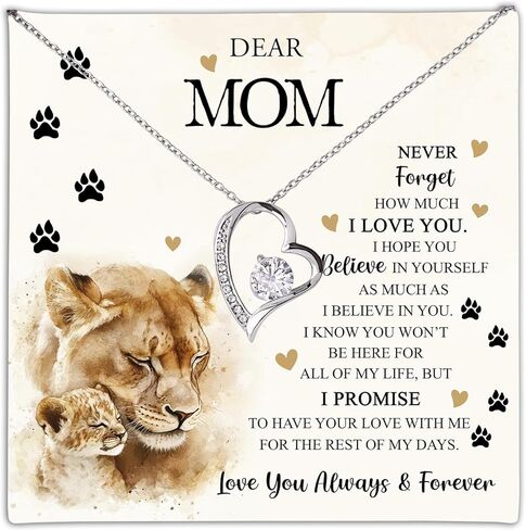 To My Mom Heart Necklace – Meaningful Jewelry Gift from Daughter or Son with Heartfelt Message Card, Elegant Luxury Gift Box for Mother’s Day, Birthday, Anniversary & Christmas in Saudi Arabia