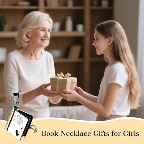 Book Necklace for Granddaughter - Valentines Day Gifts for Her Valentines Necklace Gifts for Kids Granddaughter Gifts from Grandma Grandpa Granddaughter Necklace Valentine Birthday Gifts for Women in Saudi Arabia