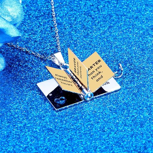 Book Necklace for Granddaughter - Valentines Day Gifts for Her Valentines Necklace Gifts for Kids Granddaughter Gifts from Grandma Grandpa Granddaughter Necklace Valentine Birthday Gifts for Women in Saudi Arabia