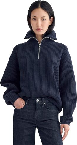 سترة Everlane النسائية ذات نصف سحاب من Everlane باللون ميرينو الفاخر in Kuwait