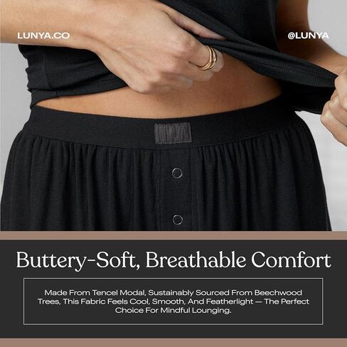 مجموعة Lunya Soft Modal مضلعة علوية وسروال قصير - مجموعات متطابقة للنساء من Tencel Modal in Kuwait