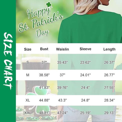 Saint Patricks Day Shirt Women Long Sleeve Green St Patricks Day Shamrock Shirt Irish Lucky Clover Heart Graphic Tee Top in Saudi Arabia