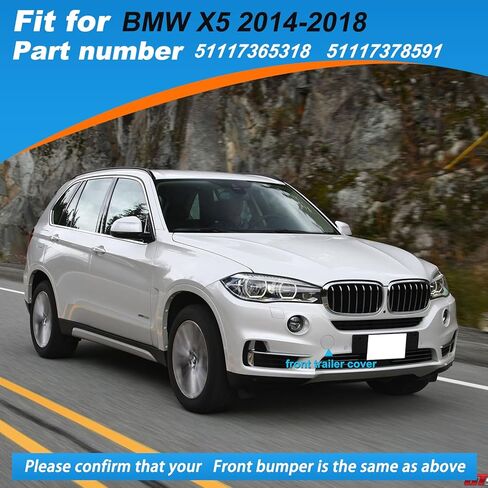 Car Front Bumper Tow Hook Cover Fit for BMW X5 F15 25d 25dX 28iX 30dX 35dX 35i 35iX 40dX 50iX 2014 2015 2016 2017 2018(Only fit The Regular Version) Replace 51117365318 51117378591(White) in Saudi Arabia