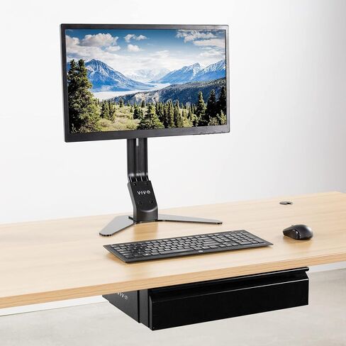 درج منزلق للخارج مقاس 18 بوصة من VIVO، منظم تخزين آمن للمكتب المنزلي، أسود، DESK-AC03B in Saudi Arabia