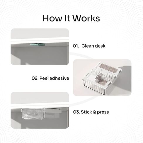 Slide and Stash Under Desk Drawers Office Organizer 2-Pack Small and Medium – Office Organization Drawer Slides Include Adhesive Tape – Easy DIY Installation for Desk Organization, Cupboard, Wardrobe in Saudi Arabia