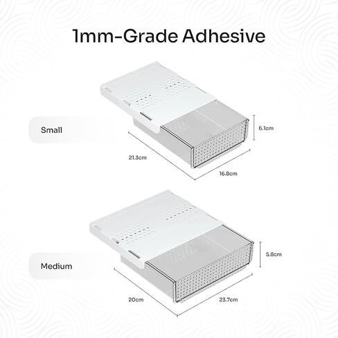 Slide and Stash Under Desk Drawers Office Organizer 2-Pack Small and Medium – Office Organization Drawer Slides Include Adhesive Tape – Easy DIY Installation for Desk Organization, Cupboard, Wardrobe in Saudi Arabia