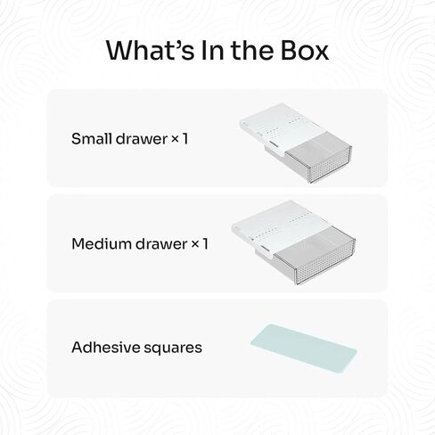 Slide and Stash Under Desk Drawers Office Organizer 2-Pack Small and Medium – Office Organization Drawer Slides Include Adhesive Tape – Easy DIY Installation for Desk Organization, Cupboard, Wardrobe in Saudi Arabia