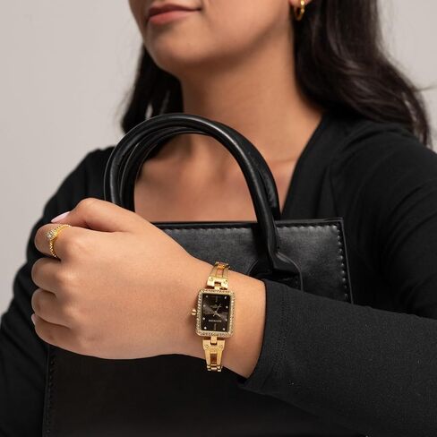 Miykon Dainty Watches for Women - Small Face Square Womens Watch with Genuine Crystals, Classic Luxury Style Bracelet Watch for Petite Thin Wrists, Cute & Unique - Japanese Quartz, Waterproof to 100ft in Saudi Arabia