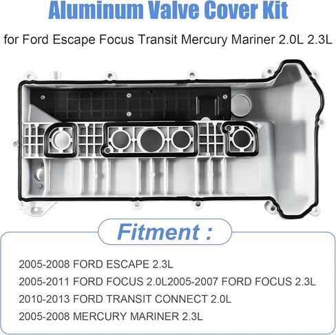 2.0L 2.3L ترقية غطاء الصمام الألومنيوم متوافق مع 2005-2013 فورد فوكس، استبدال 4S4Z6582CA 4S4Z6582D 1S7Z6584BA 1S7Z6584BA in Kuwait
