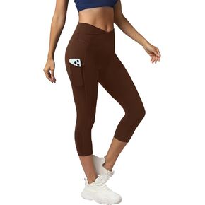 بنطال يوجا نسائي من Fihapyli ICTIVE مع جيوب متقاطعة وخصر مرتفع للياقة البدنية والجري in Kuwait