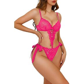 Kolagri ملابس داخلية مثيرة للنساء من الدانتيل العميق على شكل حرف V بيبي دول قطعة واحدة مجموعة ملابس نوم صغيرة in Kuwait