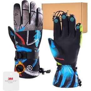 قفازات الشتاء الحرارية للرجال قفازات التزلج الدافئة للماء ضد الرياح الطقس البارد مع شاشة تعمل باللمس لتشغيل ركوب الدراجات in Kuwait
