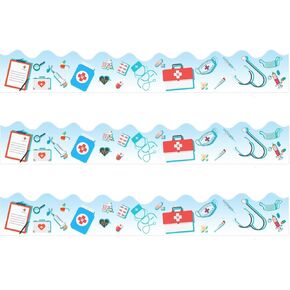 Healthcare Workers Bulletin Board Borders 36Ft Borders Doctor Appreciation Week Border Die-Cut Wall Window Door Decor for School Classroom Office Party in Kuwait