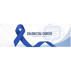 Colon Cancer Awareness Month Banner 24 * 71 Inches Holiday Sign Wall Hanging Backdrop Background Photography Tapestry Decorations And Supplies For Party Home Office, Black in Saudi Arabia