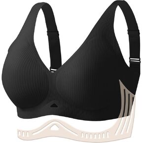 حمالات صدر جيلي عميقة على شكل حرف V للنساء حمالة صدر مضلعة لاسلكية بدون أسلاك داخلية مريحة وداعمة للغطس بدون خياطة in Kuwait