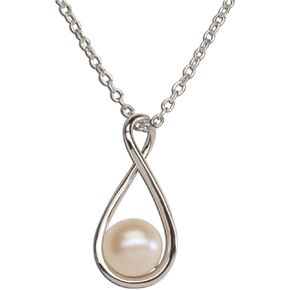 Precious Pieces 925 Sterling Silver Cultured Drop Pearl Pendant Necklace (6mm) in Saudi Arabia
