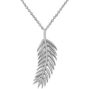 Claddagh Gold Certified 925 Sterling Silver Palm Branch Tropical Leaf Pendant Necklace in Saudi Arabia