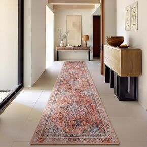 سجادة منطقة فانتوسكوب قابلة للغسل مقاس 6 × 9 بوصة غير قابلة للانزلاق، سجاد محايد عتيق لغرفة المعيشة وغرفة النوم وغرفة الطعام، نمط ميدالية زهور بوهو المتعثرة، سجادة قابلة للطي منخفضة الوبر، توابل بني/فحمي in Kuwait