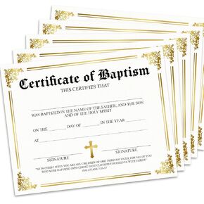 25 شهادة معمودية للكنيسة، شهادة تكريس الطفل، شهادات تكريس الطفل، هدايا تعميد الطفل للأولاد والبنات، 8 × 10 بوصة ذهبي -06 in Kuwait