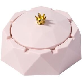 منفضة سجائر من الفولاذ المقاوم للصدأ على شكل تاج وردي مع أغطية، مقاومة للرياح، حامل رماد للمدخنين، صينية رماد للتدخين على سطح المكتب للمنزل، ديكور المكتب، لمسات ديكور المنزل in Kuwait