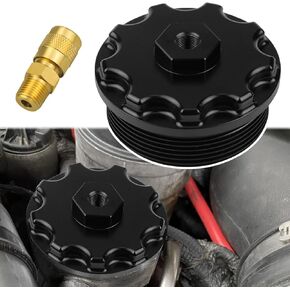 Fuel Filter Cap With Fuel Pressure Port Fit for 2003-2007 Ford F250 F350 F450 F550 Super Duty International 6.0L Diesel Black in Kuwait
