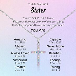 Gifts for Daughter Granddaughter Sister Niece - Cross Necklace for Girls, Easter Christmas Basket Stuffers Birthday Confirmation Baptism Christian Religious Gifts for Little Girls in Saudi Arabia