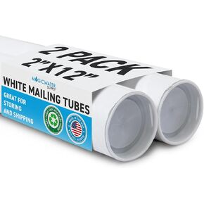 MagicWater Supply Mailing Tube - 2 in x 12 in - White - 1 Pack - for Shipping and Storage of Posters, Arts, Crafts, and Documents in Kuwait