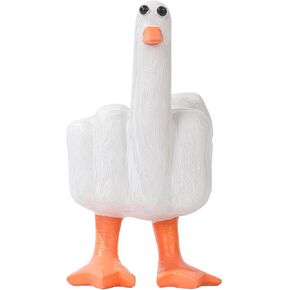 Funny Duck Decor, Cute Statue,White Resin Decoration, Parody Stress Relieving Home Item, Creative Bookshelf, Office Desk Ornament, for Best Friends in Saudi Arabia