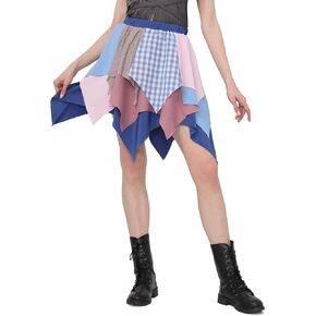 Renaissance Scrappy Asymmetrical Short Skirt High Waist Long Splicing Dress for Womens Medieval in Kuwait