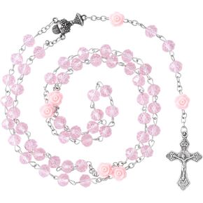 Pink Rosary for Women, Rosary Beads, Rosarios Catolicos, Rosary Necklace for Car, Car Decor, Women (Pink, 1 Pcs) in Kuwait