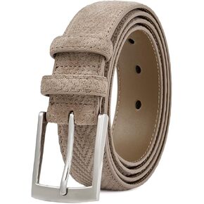 GAEKEAO Men's Suede Leather Belt - 35mm Classic Buckle for Business, Casual & Jeans, Belt for Men 1.3" Width, with Gift Box in Kuwait