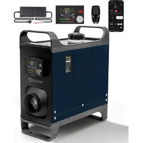 سخان ديزل محمول 12 فولت 24 فولت، ترقية سخان هواء ديزل 8 كيلو وات مع محول طاقة تيار متردد 110-240 فولت، وضع الحرارة والتهوية التوربيني، التشغيل والإيقاف التلقائي، التحكم في التطبيق لشاحنة Vans RV Camper in Kuwait