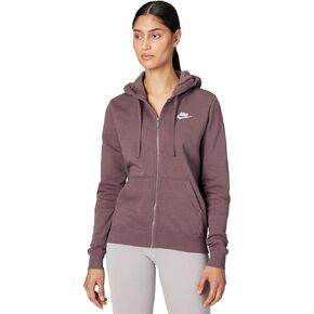 هودي Nike Sportswear Club Fleece للسيدات بسحاب كامل، مقاس XS أسود/أبيض in Kuwait
