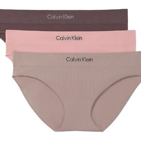 Calvin Klein Women's Microfiber Seamless Rib Bikini Panties, 3 Pack in Saudi Arabia