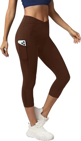 بنطال يوجا نسائي من Fihapyli ICTIVE مع جيوب متقاطعة وخصر مرتفع للياقة البدنية والجري in Kuwait