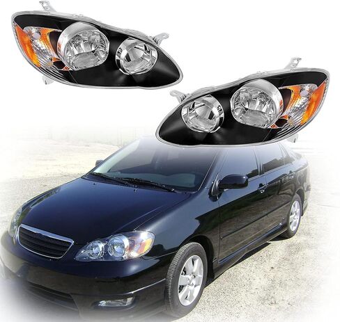 munirater Head Lamps Headlights Left+Right Replacement for 2003 2004 2005 2006 2007 2008 Corolla Clear in Saudi Arabia