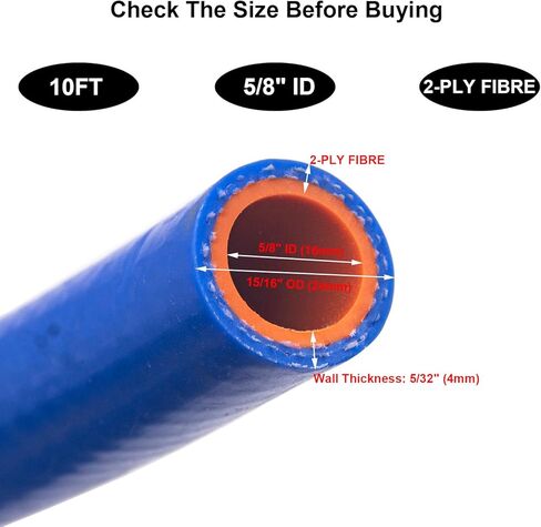 5/8 "X10FT (ID: 16 مللي متر) خرطوم سخان سيليكون المبرد خط مستقيم + 4 قطعة تركيبات خرطوم مخفض النحاس + 22 قطعة مشابك من الفولاذ المقاوم للصدأ in Kuwait