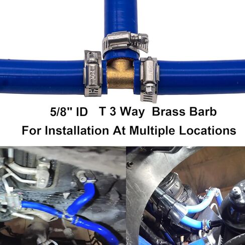 5/8 "X10FT (ID: 16 مللي متر) خرطوم سخان سيليكون المبرد خط مستقيم + 4 قطعة تركيبات خرطوم مخفض النحاس + 22 قطعة مشابك من الفولاذ المقاوم للصدأ in Kuwait