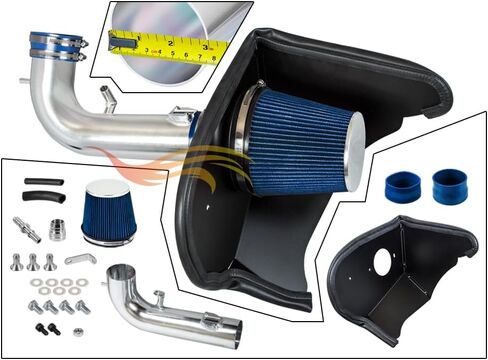Cold Air Intake System with Heat Shield Kit + Filter Combo Blue Compatible For 16-24 Chevy Camaro 3.6L V6 in Saudi Arabia