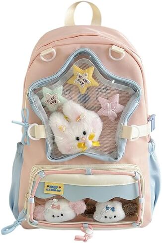 حقيبة كتف لطيفة من Itabag - حقيبة Kawaii Ita Bag Daypack حقيبة كتب كبيرة جمالية JK Harajuku Cutecore (وردي) in Saudi Arabia