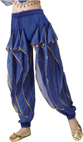 Kids Boys Girls Belly Dance Coins Lantern Pants 5-12Y for Parties Mardi Gras Party Show in Saudi Arabia