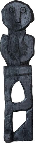 Bloomingville Wood Vintage Reproduction Figure Wall Hanging, Black in Saudi Arabia