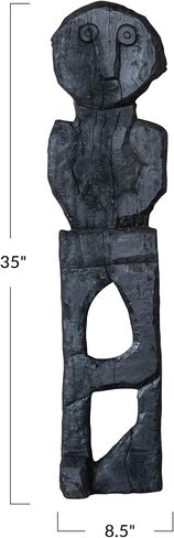 Bloomingville Wood Vintage Reproduction Figure Wall Hanging, Black in Saudi Arabia