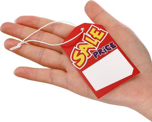 Frcctre 500 Pcs Sale Price Tags with String, 2x3 Inch Blank Retail Price Labels Garage Yard Retail Sale Signs Merchandise Marking Tag for Pricing Jewelry Clothing in Saudi Arabia