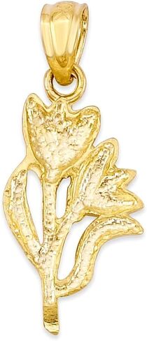 10k Gold Tulip Pendant, Flower Jewelry, Nature Gifts for Her in Saudi Arabia