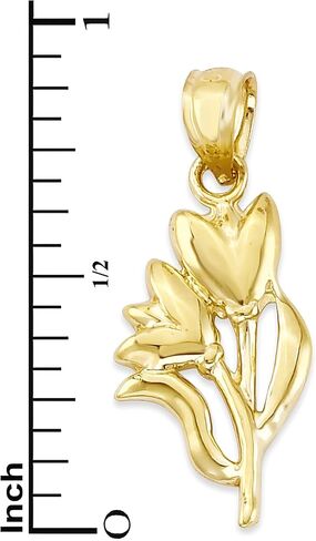 10k Gold Tulip Pendant, Flower Jewelry, Nature Gifts for Her in Saudi Arabia