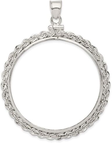 Sterling Silver 39.4 x 3.1mm Silver Town Rope Coin Bezel Pendant (0.12 x 1.54 Inches) in Saudi Arabia