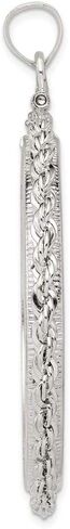 Sterling Silver 39.4 x 3.1mm Silver Town Rope Coin Bezel Pendant (0.12 x 1.54 Inches) in Saudi Arabia