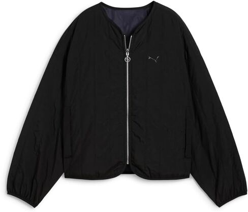 سترة PUMA النسائية Wardrobe Essentials مريحة ذات بطانة قابلة للعكس، ملابس خارجية رياضية كاجوال - أسود in Saudi Arabia