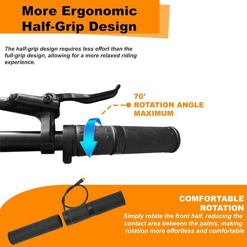 Ebike نصف تويست خنق، FT 158X Ebike تويست خنق لمقود 22.2 مم، 3Pin WP المقبض الأيمن خنق ل12V / 24V / 36V / 48V / 60V / 72V دراجة كهربائية سكوتر وأجزاء تحويل الدراجة الإلكترونية in Kuwait